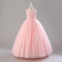 Vestido largo de lujo brillante y suave con bordado de cuentas para Navidad 2024, para niñas de 4 a 14 años, desfile, vestidos de dama de honor para boda. - details 19
