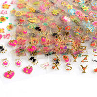 Pegatinas de Arte de Uñas 3D con Flores de Amor 30 piezas Diseños Variados Huecos Adhesivos Letras Mariposa Foil para Uñas - details 2