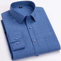 Camisa de manga larga para hombre, blusa informal, suave, antiarrugas, Formal, a rayas, de corte Regular, talla grande 7XL, 2024 - details 6