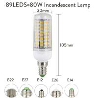 Bombillas de Corno LED E27 B22 E14 5730 SMD 24LEDs Lámpara de Candelabro LED de 165LEDs para Decoración del Hogar Ampuola 110V 220V - details 9