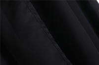 V neck women summer solid lantern short sleeve chiffon elegant vintage long party dress - details 39