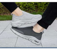 Calcetines elásticos de gran tamaño, zapatillas de deporte perezosas de malla tejida con mosca de verano de corte bajo, zapatos deportivos informales de un pie para hombre - details 16