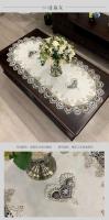 Mantel de té, mantel para mesa de comedor, forma ovalada, blanco, europeo, flor bordada de poliéster, decoración de sala de estar - details 7
