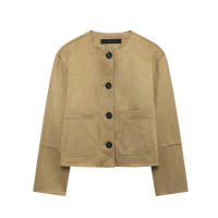 OUWU- 2025 Chaqueta De Ante Para Mujer, Cazadora Universitaria Para Mujer, Novedad En Abrigos Y Chaquetas, Chaqueta De Invierno De Manga Larga Para Mujer - details 2