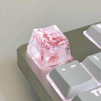 1Pcs High Quality Epoxy DIY Translucent Leaves Dry wers Paper Cross  nical Keyboard Keycap Universal Accessories - details 0