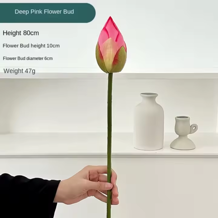 Hoja de loto Artificial de 80CM, elegante arreglo de flores DIY, decoración del hogar, flores florales de seda, decoración para el hogar y la sala de estar - 1