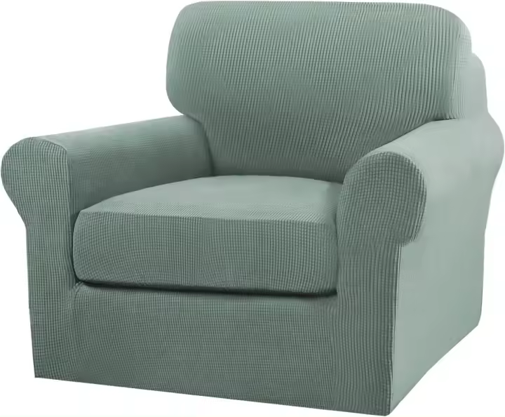 Fundas de cojín individuales para sillón, cubierta de sofá, Borgoña, 2 piezas - 1