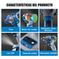 Kamolee-llave eléctrica DTW500, inalámbrica, sin escobillas, 1200 N.m, batería y cargador incluidos, Compatible con batería Makita de 18V - details 3