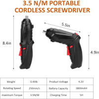 Llave de Fuerza Eléctrica Portátil Sin Cable 47 Piezas 3.6V 1800mAh con Luz LED para Mejoras del Hogar y Herramientas Rotativas - details 2