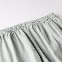 Pantalones rectos de pierna ancha de mezcla de lino para mujer, corte holgado para el trabajo y el uso diario - details 4