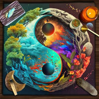 Mantel de tela para tarjetas de altar, cielo estrellado, Luna, planetas, para extender Tarot, cubierta de lectura, cascada de montaña - details 1