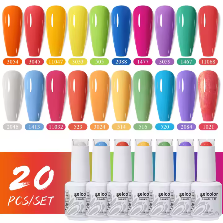 Arte Clavo-Juego de esmaltes en Gel para uñas, barniz híbrido semipermanente con purpurina fina, UV, LED, 15ml, 20 unidades por lote - 1