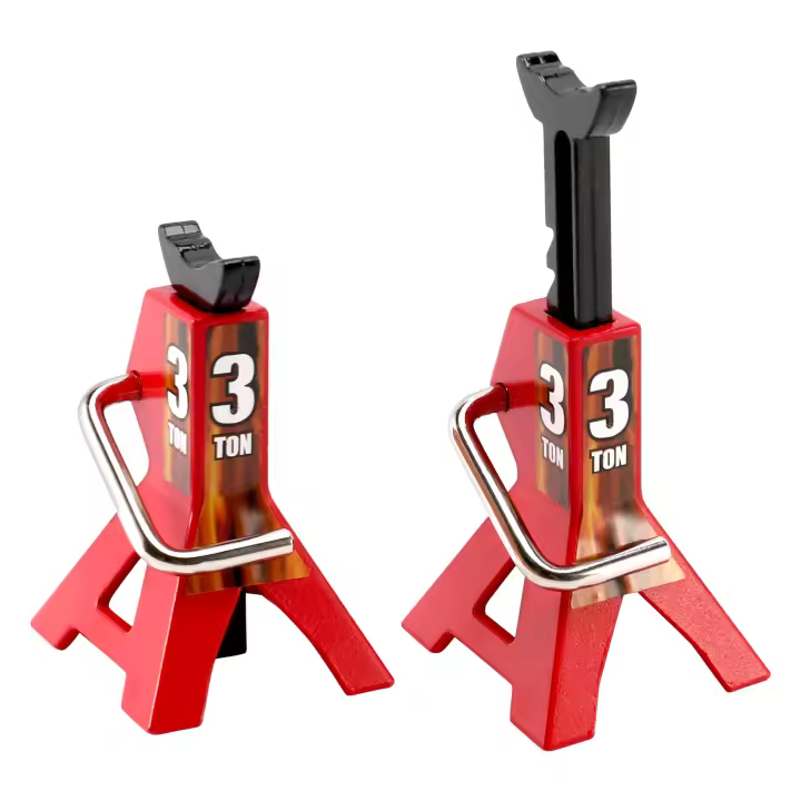 Soporte de Reparación Ajustable de 3 Toneladas Herramienta de Elevación de Coche RC para Simulación de Trabajo Pesado 2PCS Metal Rojo - 1