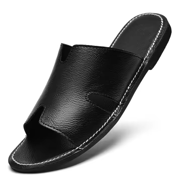 Sandalias de Cuero Genuino para Hombre A Prueba de Desgaste, Antideslizantes, Tamaño Grande, Moda de Playa - 1