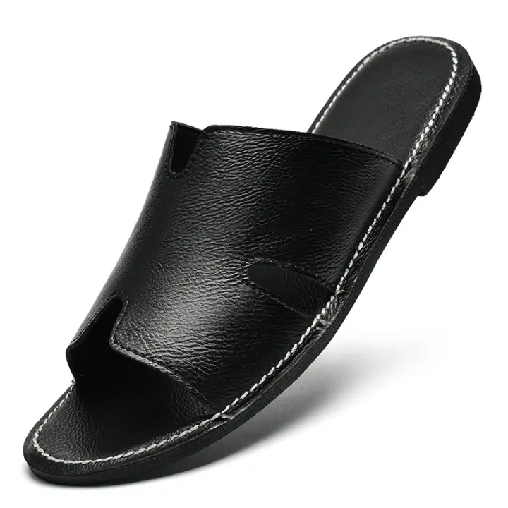 Sandalias de Cuero Genuino para Hombre A Prueba de Desgaste, Antideslizantes, Tamaño Grande, Moda de Playa - 1