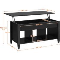 Mesa de Café Elevable con Cajón Estilo Moderno para Sala Patas de Madera Maciza - details 19