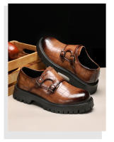 Nuevos zapatos de cuero, zapatos casuales de plataforma para hombre, zapatos de cuero con hebilla de moda. - details 3