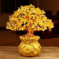 Bolsa de riqueza de cristal Natural de escritorio dorado, árbol de dinero tembloroso, adorno de regalo artesanal, Navidad, 1 ud. - details 2