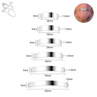 ZS 1 Juego de Piercing de nariz de acero inoxidable de 24/30/35/40/45/50MM para hombres y mujeres, Piercings de puente de nariz ajustables Punk, joyería para el cuerpo - details 2