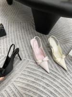 Nuevo temperamento de cabeza puntiaguda de satén, tacones altos, moda para mujer, lazo de perlas, bolsa de tacón fino, sandalias para la cabeza - details 45