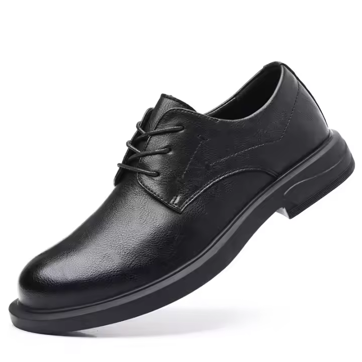 Zapatos de hombre, zapatos de cuero casuales de negocios, zapatos de traje con cordones - 1