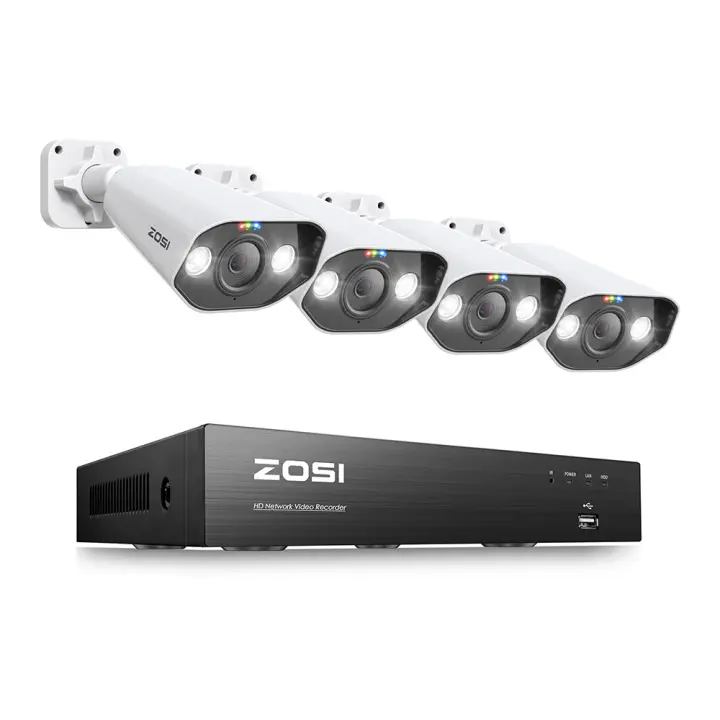 ZOSI Sistema de videovigilancia PoE Super HD de 5MP con detección de vehículos y personas AI, 8 puertos, 16 canales, 8MP, NVR 4K para grabación en el hogar las 24 horas, los 7 días de la semana - 1