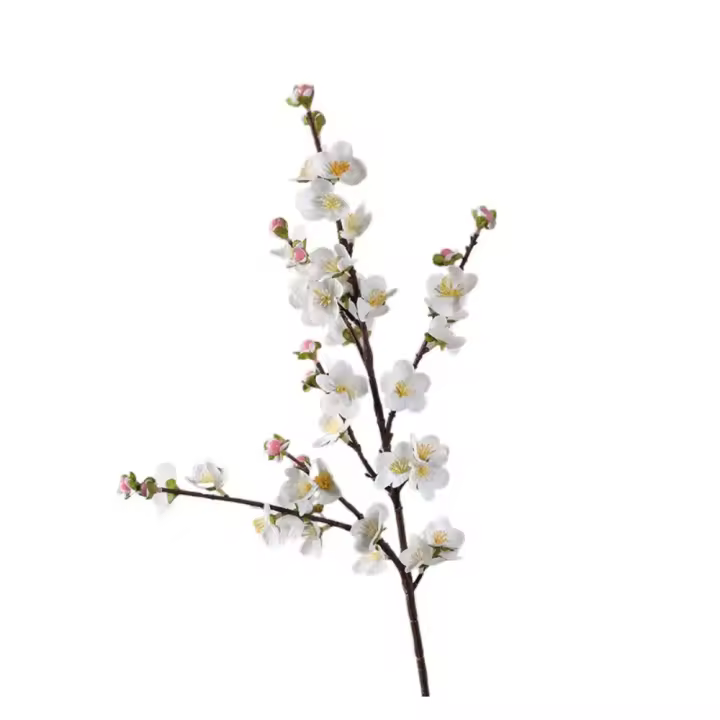 Ramas artificiales de flor de melocotón de 78cm, tacto Real, elegante flor de cerezo de seda hecha a mano, flor falsa de plástico, decoración de jardín al aire libre - 1