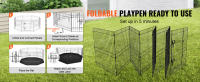 SucceBuy Corralito para perros de 8 paneles de 24 pulgadas de alto, bolígrafo plegable de metal para ejercicios para mascotas con almohadilla inferior y estacas de tierra, valla para cachorros para uso en interiores y exteriores, perrera para mascotas peq - details 3