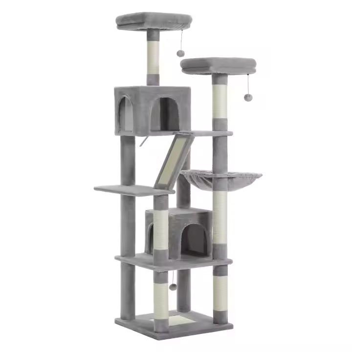 Árbol grande para gatos, torre alta para gatos con poste rascador, condominio para gatitos y rascador para gatos - 1