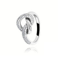 Anillo de Pujar para Mujeres en Plata Esterlina 925 con Corazón Enredado y Estrella de Zirconia Cúbica Joyería de Boda Regalos - details 0