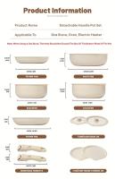 Juego de utensilios de cocina antiadherentes de cerámica, 12 Uds. Con mango desmontable, juego de sartenes y ollas aptos para horno y lavavajillas de inducción - details 0