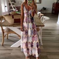 Vestido largo informal de verano para mujer, traje sin mangas con estampado a la moda - details 6