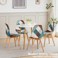 Sillas de retales de estilo nórdico para el hogar, silla de comedor de estilo minimalista moderno, con respaldo, para ordenador, muebles de aprendizaje, 4 piezas - details 1