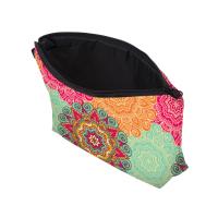 Bolso De Maquillaje Impermeable De Mandala Y Flores Para Mujer Bolsa De Cosméticos De Tela Polyester Estilo Fashion Cierre De Cremallera - details 4