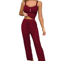 Pijama Mujer Verano 2 Piezas Suave Ropa de Dormir Cómodo Traje de Casa Conjunto de Sin Mangas Chaleco Top y Pantalón - details 0