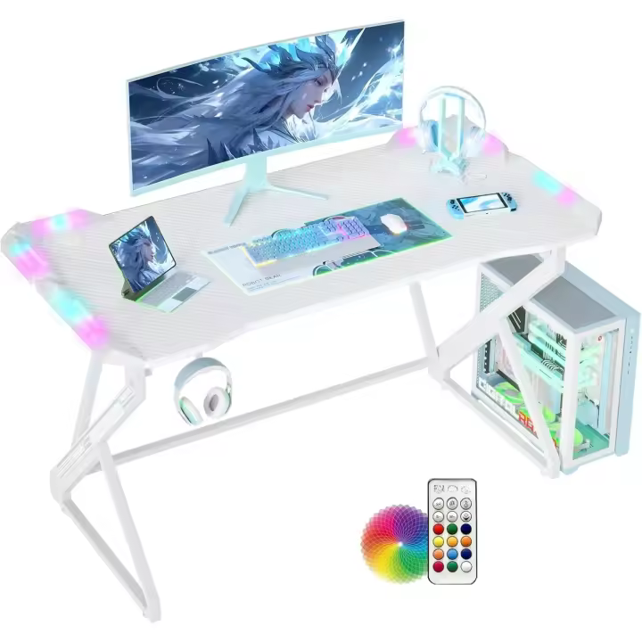 Mesa de Juego de Escritorio LED Estabilizada con Fibra de Carbono Fácil de Instalar - 1