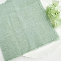 Servilletas de Algodón Tejido Juego de 10/20/50pcs en Verde Menta Ideal para Decoración de Bodas - details 0