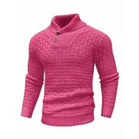Jersey masculino a cuadros de manga larga de punto Top moda calle calidez al aire libre prendas de punto Otoño Invierno Otoño Invierno suéter con cuello redondo - details 10