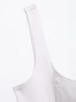 TRAFZA 2025 verano mujer cuello cuadrado cinturón decorar sin mangas cremallera Sling vestidos mujeres High Street plisado Mini vestido - details 3