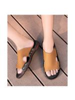 Zapatillas de Cuero para Hombre Verano Antideslizantes, Resistentes al Desgaste, Tamaño Grande, Estilo Exterior - details 4