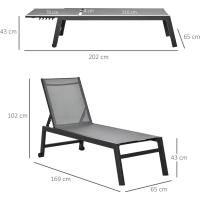 Hamaca de Aluminio para Exteriores Respalda Reclinable en 5 Posiciones Carga de 120 kg - details 11