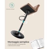 Taburete de Bar Juego de 2 Regulable en Altura, Sillas de Cocina Giratorias en 360° con Resalto y Reposapiés, Acero Cromado, Blanco LJB64W - details 25
