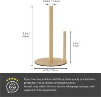 Portarrollos de cocina dorado, soporte de toalla de papel de acero inoxidable de primera calidad para organizar rollos de cocina, dispensador de rollos de encimera con Base ponderada - details 4