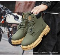 Botas de hombre con cordones, novedad de invierno 2023, botas altas de ocio que combinan con todo, botas informales antideslizantes de tendencia, botas planas de goma para hombre - details 15