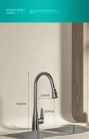 Grifo, grifos de cocina grises giratorios extraíbles, grifo de lavabo de baño con fregadero de verduras, grifo multifuncional, 수전 - details 10