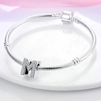 LAZA-abalorio de plata de ley 925 con 26 letras del alfabeto, abalorio de A-Z con nombre, compatible con Pulsera Original, collar, colgante, regalo de joyería - details 74