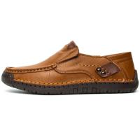 Zapatos De Cuero Hechos a Mano Para Hombre Mocasines Casuales Cómodos Zapatos Planos Para Exterior Caminar Talla Verdadera Para Adultos - details 28