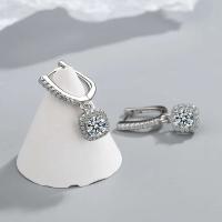 Moissanita HIE de 2 quilates para mujer, diamantes hechos en laboratorio, plata pura, pendientes, joyas exquisitas - details 3