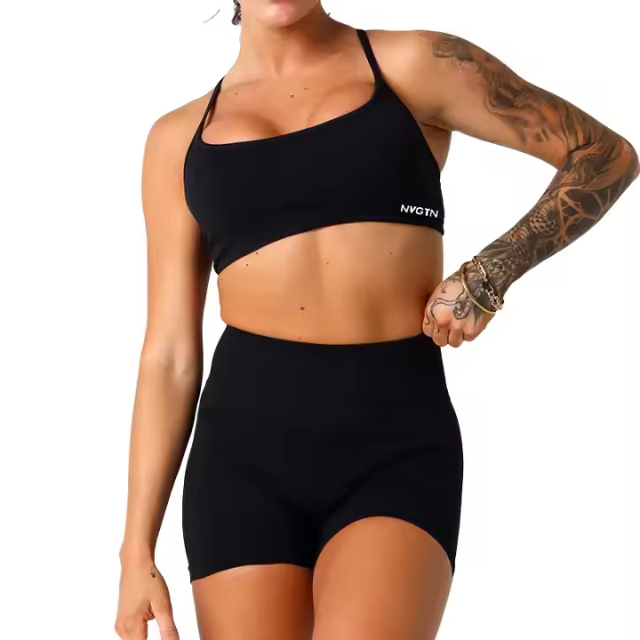 NVGTN-Sujetador deportivo dinámico sin espalda para mujer, ropa interior deportiva de LICRA sin costuras, elástica, transpirable, mejora del pecho, ocio - 1