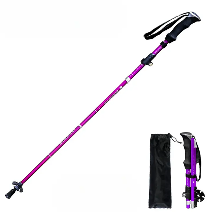 Bastones de Senderismo Plegables y Ajustables 5 Secciones para Correr, Montaña o Trekking - 1